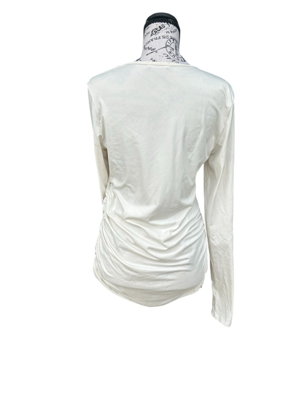 Set of 3 Ekouaer Ruched Long‑Sleeve Tops • Size M • Black/White/Brown - Picture 3 of 14